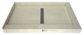 Redi Trench® Double Curb Shower Pan With Center Linear Drain & Tileable Drain Top, 34"D x 48"W