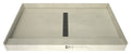 Redi Trench 42 In x 60 In Single Threshold Shower Base with Center Drain and Brushed Nickel Trench Grate