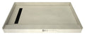 Redi Trench® 48 In x 60 In Single Curb Shower Pan with Left Drain and Linear Matte Black Drain Grate