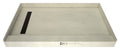 Redi Trench® 36 In x 72 In Single Curb Shower Pan with Left Drain and Linear Oil Rubbed Bronze Drain Grate