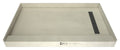 Redi Trench® 32 In x 48 In Single Curb Shower Pan with Right Drain and Linear Brushed Nickel Drain Grate