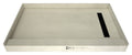 Redi Trench® 42 In x 60 In Single Curb Shower Pan with Right Drain and Linear Matte Black Drain Grate