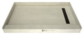 Redi Trench® 32 In x 48 In Single Curb Shower Pan with Right Drain and Linear Oil Rubbed Bronze Drain Grate
