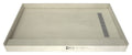 Redi Trench® 42 In x 72 In Single Curb Shower Pan with Right Drain and Linear Polished Chrome Drain Grate