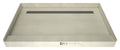 Base'N Bench® Kit: Redi Trench Back Drain Single Curb Shower Pan with Brushed Nickel Solid Grate, 34″D x 60″W x 17″H installed (Pan: 34″D x 48″W; Bench: 30″D x 12″W)