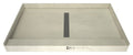 Redi Trench 34 In x 60 In Single Threshold Shower Base with Center Drain and Solid Brushed Nickel Trench Grate