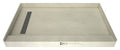 Redi Trench® 48 In x 72 In Single Curb Shower Pan with Left Drain and Linear Solid Brushed Nickel Drain Grate