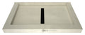 Redi Trench 60 In L x 34 In W Triple Threshold Shower Pan Base with Center Drain In Matte Black Trench Grate