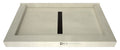 Redi Trench 34 In x 60 In Triple Threshold Shower Base with Center Drain and Oil Rubbed Bronze Trench Grate