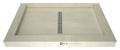 Redi Trench 34 In x 60 In Triple Threshold Shower Base with Center Drain and Polished Chrome Trench Grate