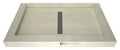 Redi Trench® Triple Curb Shower Pan With Center Linear Drain & Tileable Drain Top, 34"D x 60"W