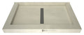 Redi Trench® Triple Curb Shower Pan With Center Linear Drain & Tileable Drain Top, 36"D x 60"W