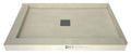 Wonder Drain® 36 In x 48 In Left Dual Curb Corner Shower Pan with Center Drain and Square Tileable Drain Grate