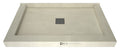 Wonder Drain® 36 In x 48 In Triple Curb Shower Pan with Center Drain and Square Tileable Drain Grate