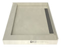 WonderFall Trench® 42 In x 36 In Left Dual Curb Corner Shower Pan with Right Drain and Linear Tileable Drain Grate