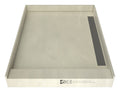 WonderFall Trench® 42 In x 36 In Single Curb Shower Pan with Right Drain and Linear Tileable Drain Grate