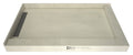 WonderFall Trench® 36 In x 48 In Right Dual Curb Corner Shower Pan with Left Drain and Linear Tileable Drain Grate
