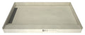 WonderFall Trench® 42 In x 72 In Single Curb Shower Pan with Left Drain and Linear Tileable Drain Grate