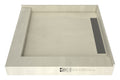 WonderFall Trench® 36 In x 36 In Left Dual Curb Corner Shower Pan with Right Drain and Linear Tileable Drain Grate