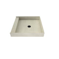 36 inch D x 36 inch W, Fully Integrated Shower Pan with Center PVC Drain in Matte Black