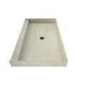 30 inch D x 42 inch W, Fully Integrated Shower Pan with Center PVC Drain in Brushed Nickel