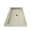 36 inch D x 60 inch W, Fully Integrated Shower Pan with Center PVC Drain, Single Threshold on 60 inch Side in Brushed Nickel