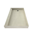 48 inch D x 60 inch W, Fully Integrated Shower Pan with Left PVC Drain in Brushed Nickel