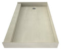 48 inch D x 72 inch W, Fully Integrated Shower Pan with Left PVC Drain