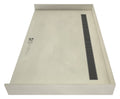 Redi Trench® 43 In x 60 In Barrier Free Shower Pan with Back Drain and Linear Brushed Nickel Drain Grate