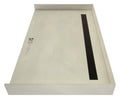 Redi Trench® 33 In x 60 In Barrier Free Shower Pan with Back Drain and Linear Oil Rubbed Bronze Drain Grate