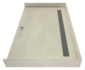 Redi Trench® 37 In x 60 In Barrier Free Shower Pan with Back Drain and Linear Solid Brushed Nickel Drain Grate