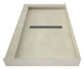 Redi Trench® Double Curb Shower Pan With Center Trench Drain & Tileable Drain Top, 34"D x 60"W