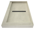 Redi Trench 36 In x 48 In Dual Right Threshold Shower Base with Center Drain and Brushed Nickel Trench Grate