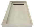 Redi Trench® 37 In x 60 In Single Curb Shower Pan with Left Drain and Linear Oil Rubbed Bronze Drain Grate