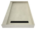 30 inch D x 54 inch W, Fully Integrated Shower Pan with Right PVC Drain, Right Trench with Matte Black Designer Grate