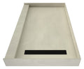 Redi Trench® 32 In x 48 In Single Curb Shower Pan with Right Drain and Linear Matte Black Drain Grate