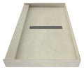 Redi Trench® Single Curb Shower Pan With Center Linear Drain & Tileable Drain Top, 34"D x 60"W