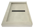 Redi Trench 60 In L x 34 In W Triple Threshold Shower Pan Base with Center Drain In Matte Black Trench Grate