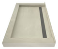 Redi Trench® 48 In x 72 In Triple Curb Shower Pan with Back Drain and Linear Tileable Drain Grate