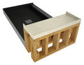 Base'N Bench® Kit: Wonder Drain Center Drain Single Curb Shower Pan, 37″D x 72″W x 17″H installed (Pan: 37″D x 60″W; Bench: 33″D x 12″W)