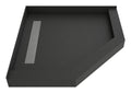 Redi Neo 40 in. L x 40 in. W Triple Threshold Corner Shower Pan Base with Left Drain in Tileable Grate
