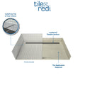 Redi Trench® 37 In x 60 In Barrier Free Shower Pan with Back Drain and Linear Solid Brushed Nickel Drain Grate