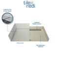Redi Trench® Barrier Free Shower Pan With Back Trench Drain & Tileable Drain Top, 36″D x 60″W