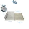 WonderFall Trench® 32 In x 60 In Single Curb Shower Pan with Right Drain and Linear Tileable Drain Grate