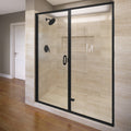2200 Series 41 in. W x 76 in. H Semi-Frameless Swing Shower Door with Fixed Panel