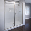 2200 Series 41 in. W x 76 in. H Semi-Frameless Swing Shower Door with Fixed Panel