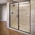 2200 Series 41 in. W x 76 in. H Semi-Frameless Swing Shower Door with Fixed Panel