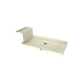 Base'N Bench® 30 In x 72 In Single Curb Tileable Shower Pan Base with Center Drain and Bench