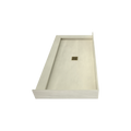 Redi Base® 30 In x 60 In Left Double Threshold Corner Tileable Shower Pan Base with Center Drain