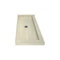 Redi Base® 30 In x 60 In Left Double Threshold Corner Tileable Shower Pan Base with Center Drain